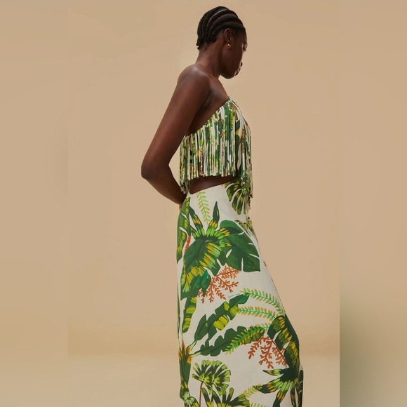 FARM Rio Tropical Forest Frienged Midi Dress - Picture 3 of 16